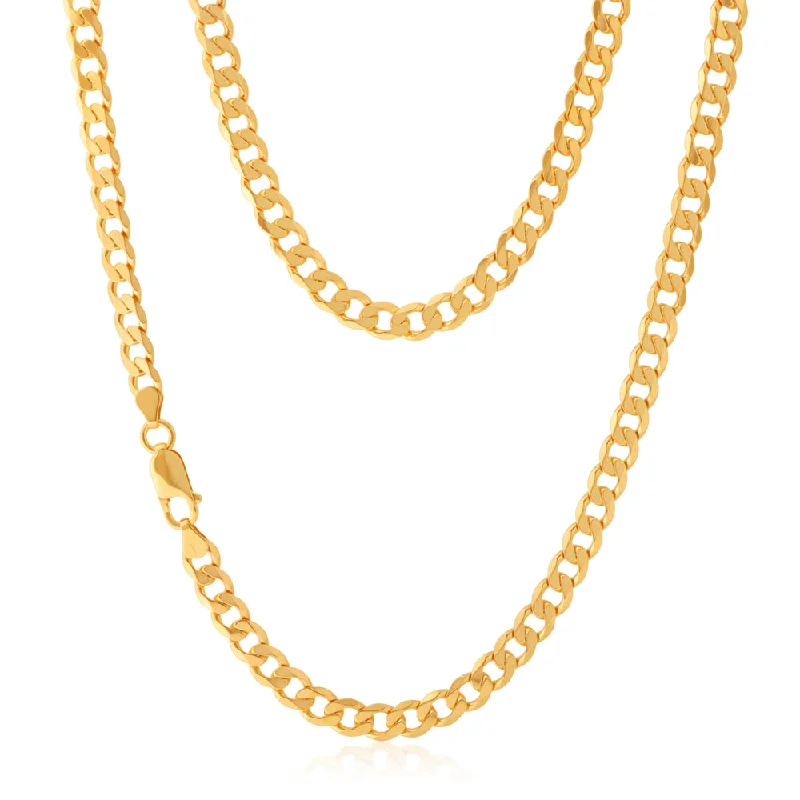 Unmissable Jewelry Clearance – Final Reductions 9ct Yellow Solid Gold Curb Chain 150 gauge in 60cm