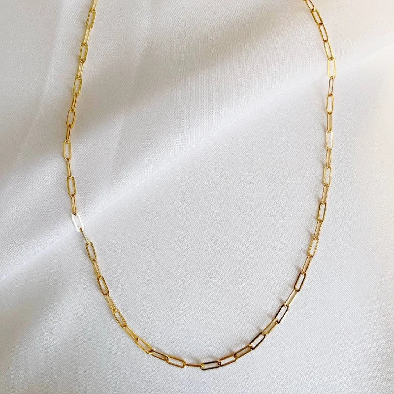 Allie Gold Filled Paperclip Chain Necklace