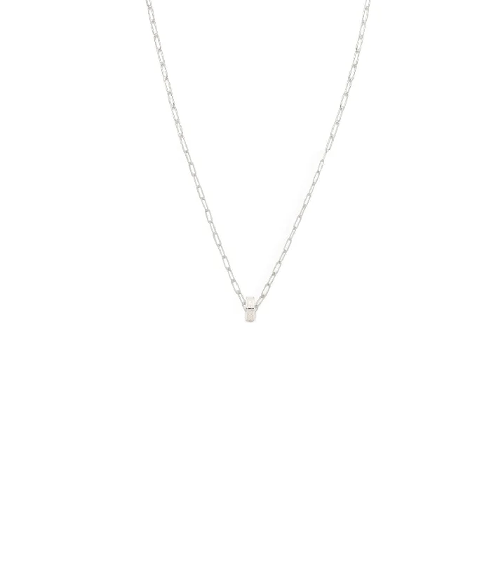 Jewelry Clearance Event – Stock Up Before It's Over Amate - Love : Heart Beat Super Fine Clip Chain Necklace White Gold