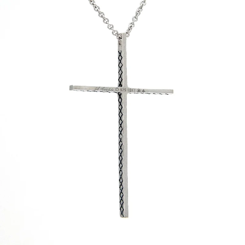 Make Every Moment Shine – Jewelry Discounts Available Andrea Candela Sterling Silver & Diamond Cross Pendant with Chain