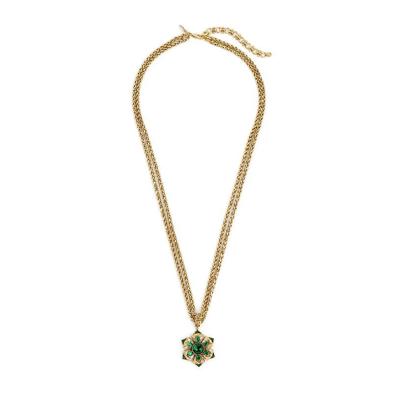 Buy More, Save More On Stunning Jewelry Pieces Emerald Cabochon Two-Row Necklace