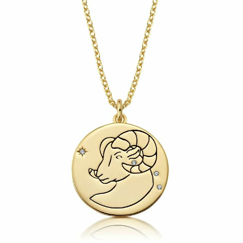 Jewelry Deals That Sparkle – Shop Today CRISLU ARIES - ZODIAC NECKLACE FINISHED IN 18KT YELLOW GOLD