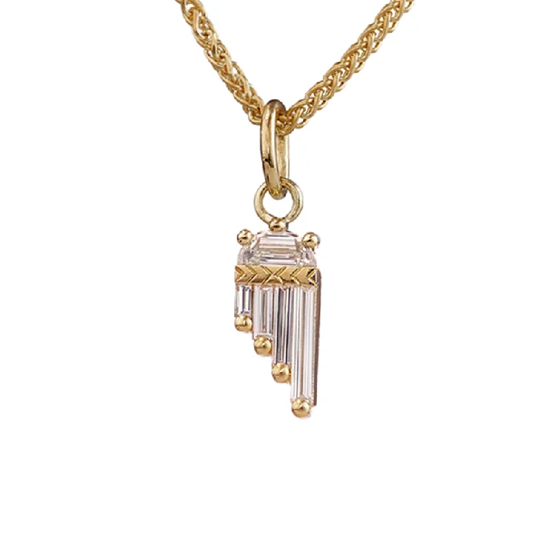 Seasonal Jewelry Deals – Elevate Your Style Asymmetric Art Deco Necklace with Half Moon Diamond