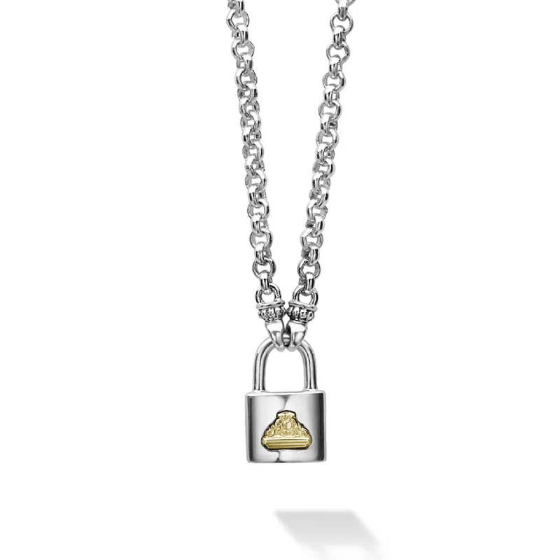 Beloved Petite Two-Tone Lock Necklace