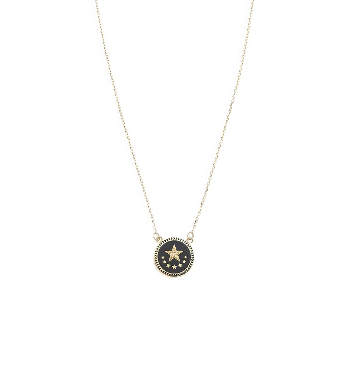 Best Jewelry Deals – Premium Quality At Exclusive Discounts Black Star : Petite Champleve Enamel Stationary Necklace