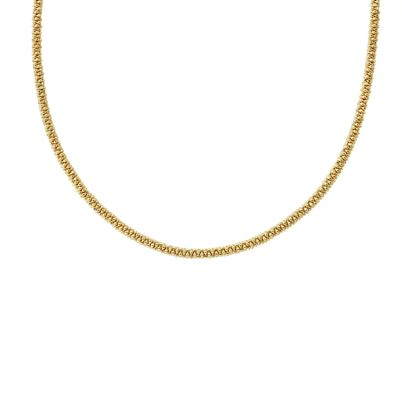 Caviar Gold 18K Gold Caviar Necklace 3mm