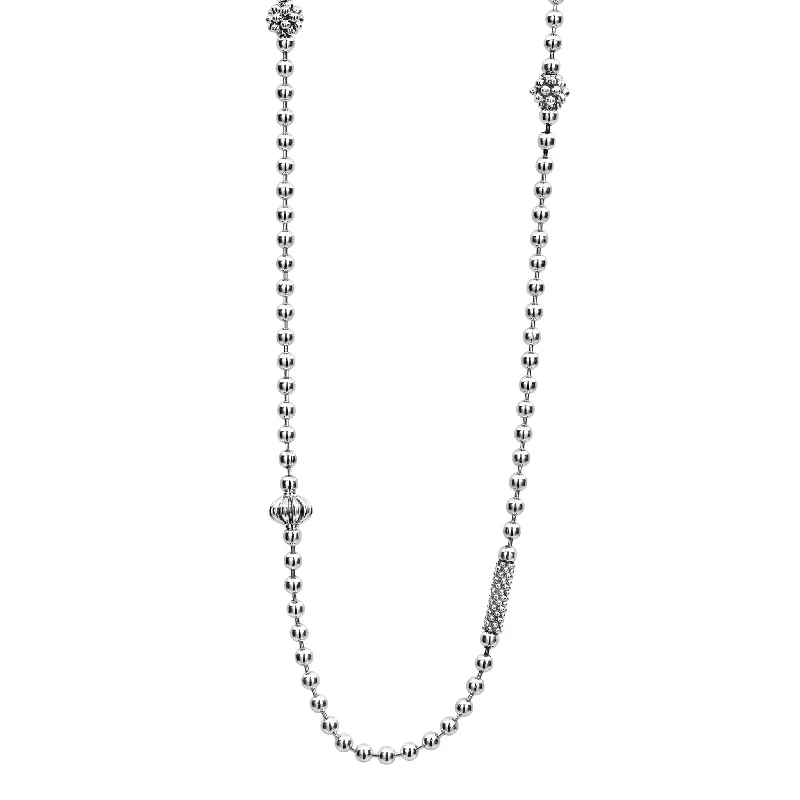 Caviar Icon Silver Caviar Beaded Necklace