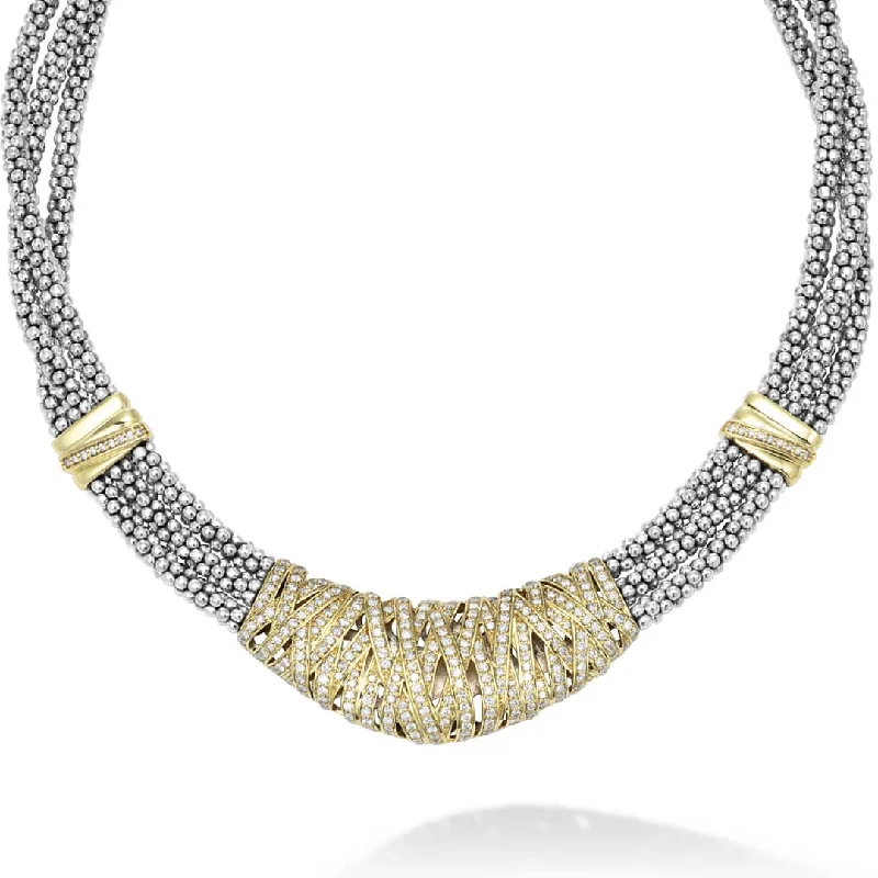 Caviar Lux Statement Two-Tone Caviar Diamond Necklace