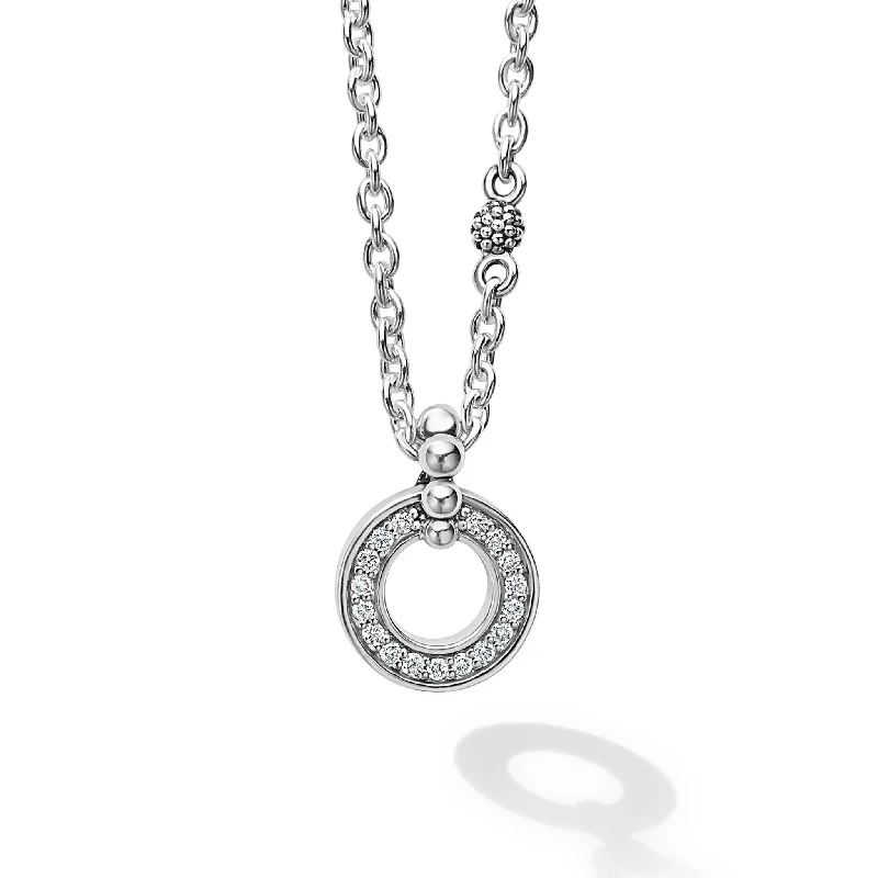 Caviar Spark Diamond Circle Pendant Necklace