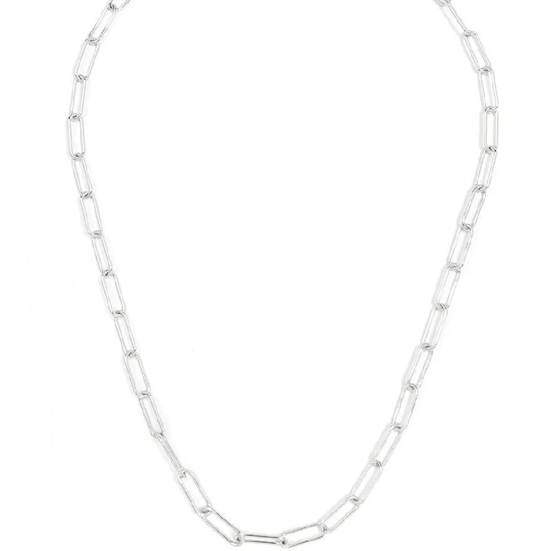 Classic Paperclip Silver Link Necklace