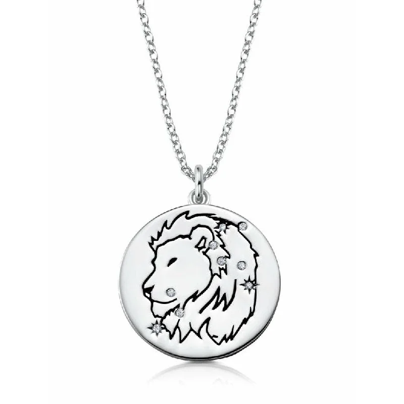 Must-Have Jewelry Pieces At Reduced Prices CRISLU LEO - ZODIAC NECKLACE FINISHED IN PURE PLATINUM