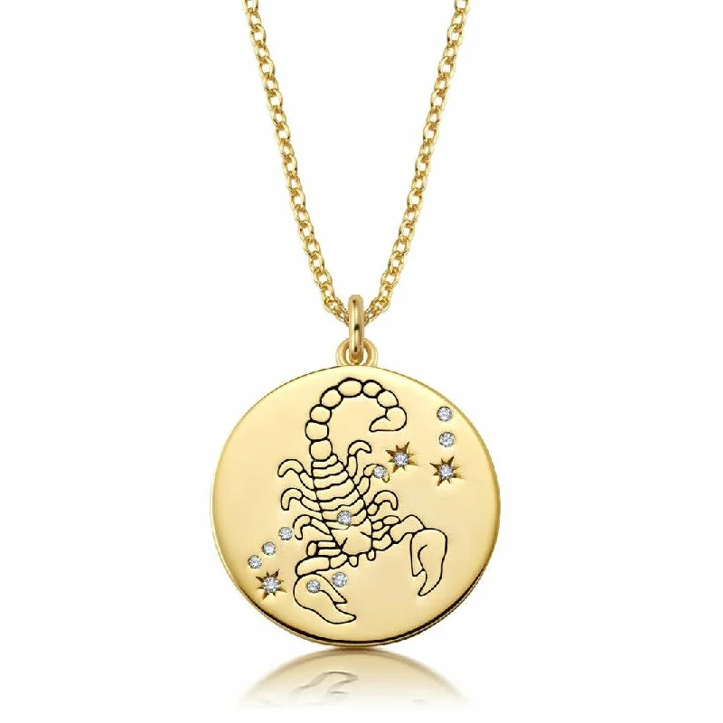 Stunning Jewelry At Even More Stunning Prices CRISLU SCORPIO - ZODIAC NECKLACE FINISHED IN 18KT YELLOW GOLD