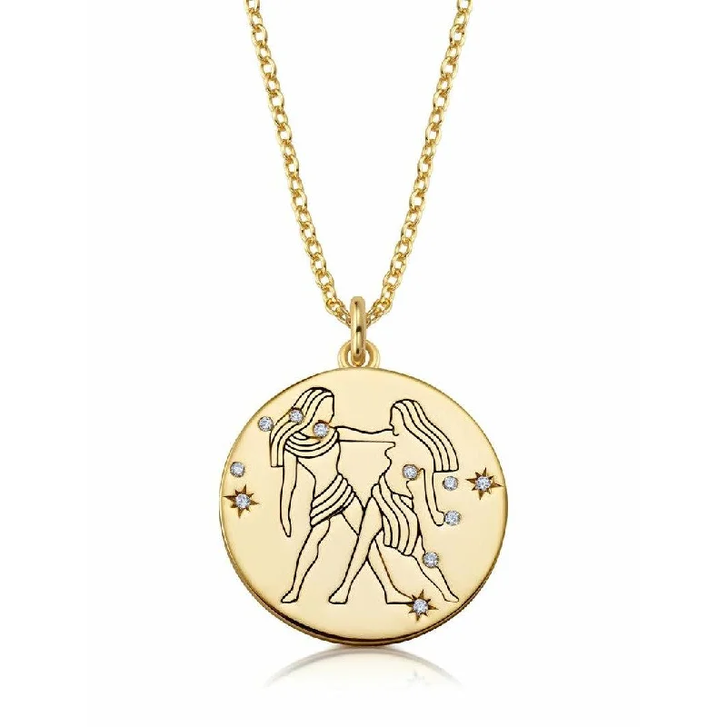 Timeless Elegance At Unbelievable Discounts CRISLU GEMINI- ZODIAC NECKLACE FINISHED IN 18KT YELLOW GOLD