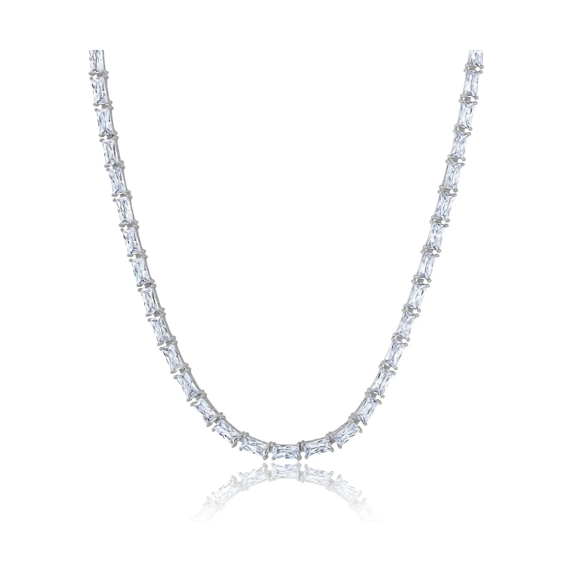 Flash Sale On Exquisite Jewelry – Don't Miss Out CRISLU Baguette Cut Tennis Necklace