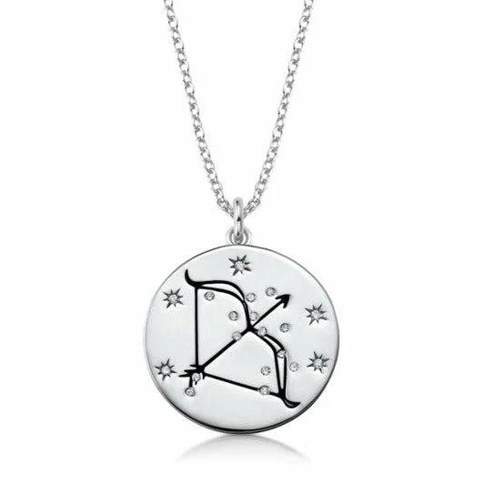 The Ultimate Jewelry Sale – Shop Premium Styles CRISLU SAGITTAURIUS- ZODIAC NECKLACE FINISHED IN PURE PLATINUM