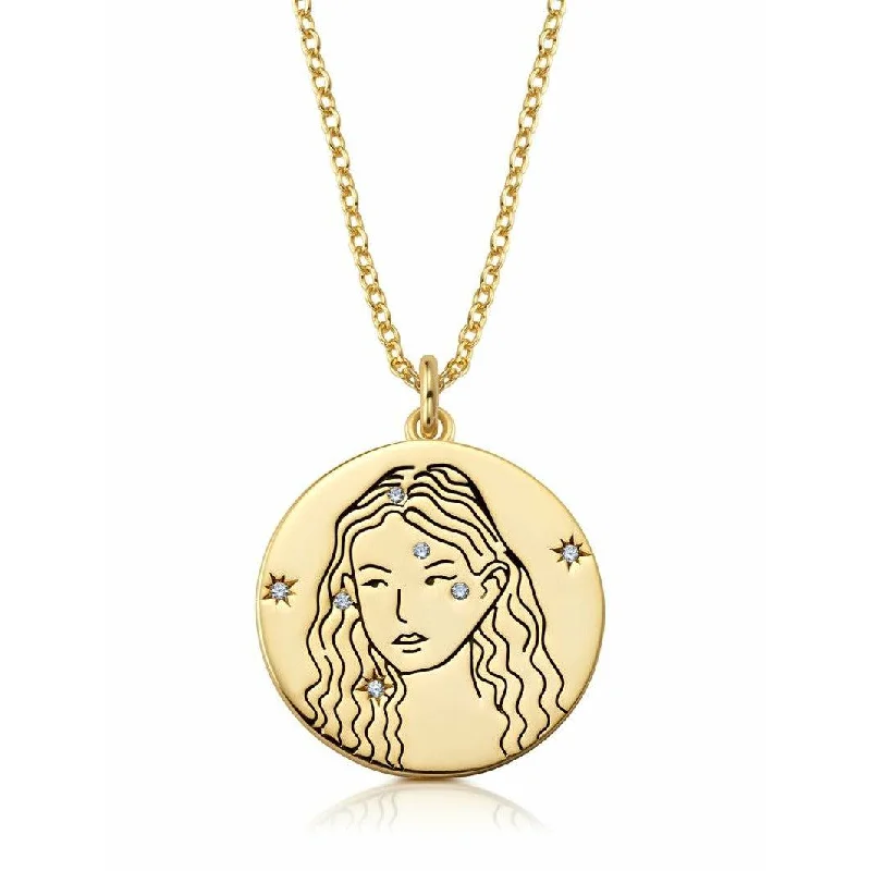 Don't Miss Out On Jaw-Dropping Jewelry Discounts CRISLU VIRGO - ZODIAC NECKLACE FINISHED IN 18KT YELLOW GOLD
