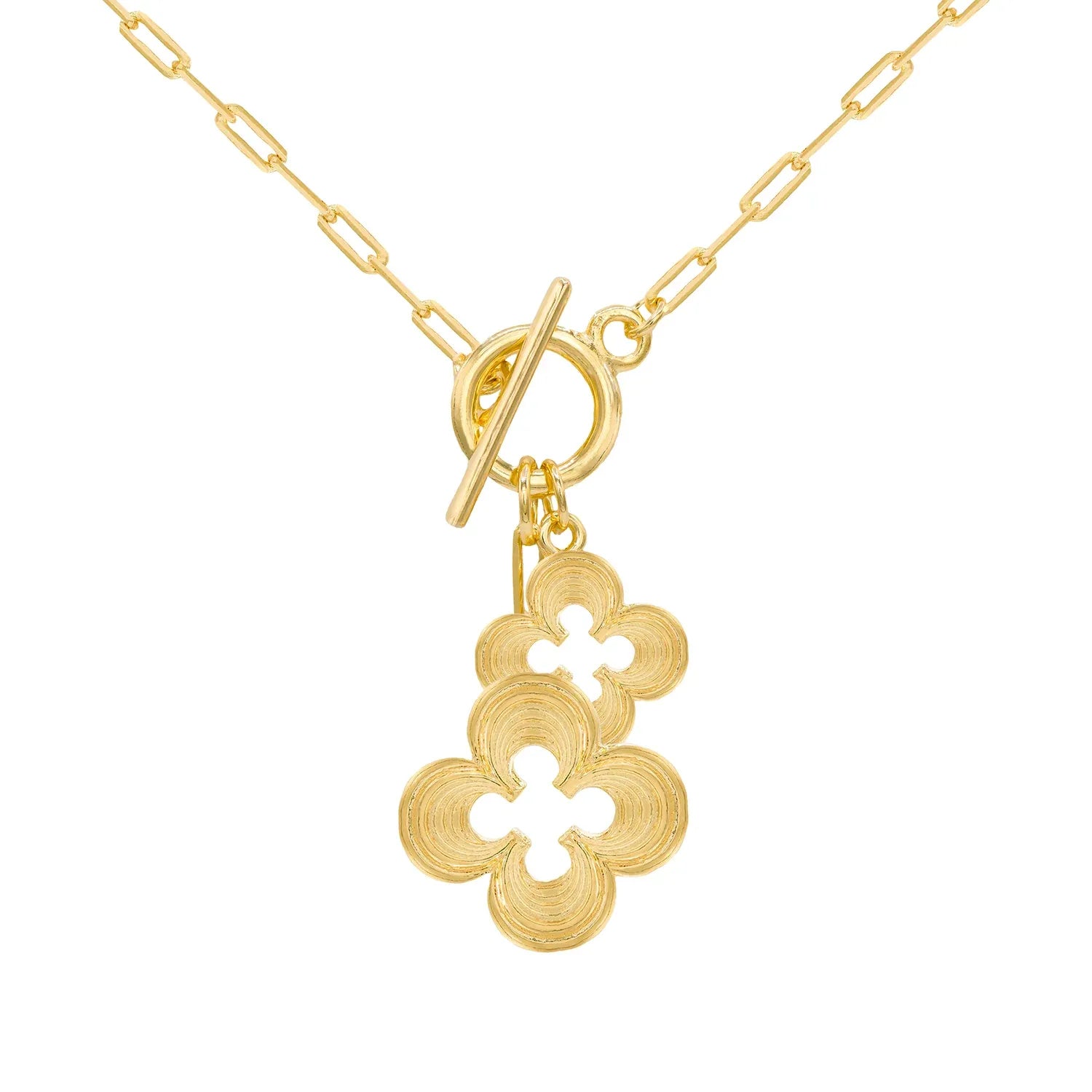 Exclusive Jewelry Discounts – Shop Now For Savings Marcia Moran Clover Toggle Necklace on Paper Clip Chain