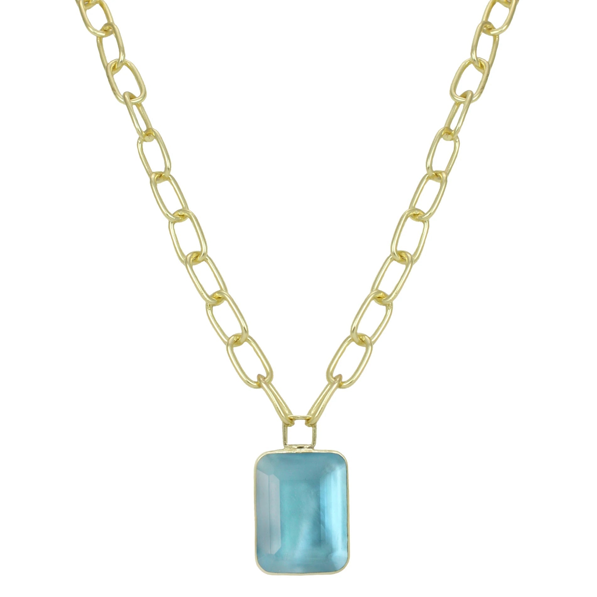 Timeless Elegance Now At Special Discounts Marcia Moran Belmira Chunky Link Stone Drop Necklace