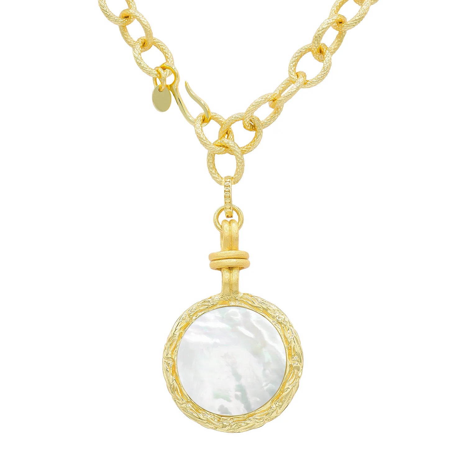 Luxury Jewelry At Unbeatable Discounts Marcia Moran Bay Pendant-Lemon Quartz, Tanzanite, Mother of Pearl-Aqua