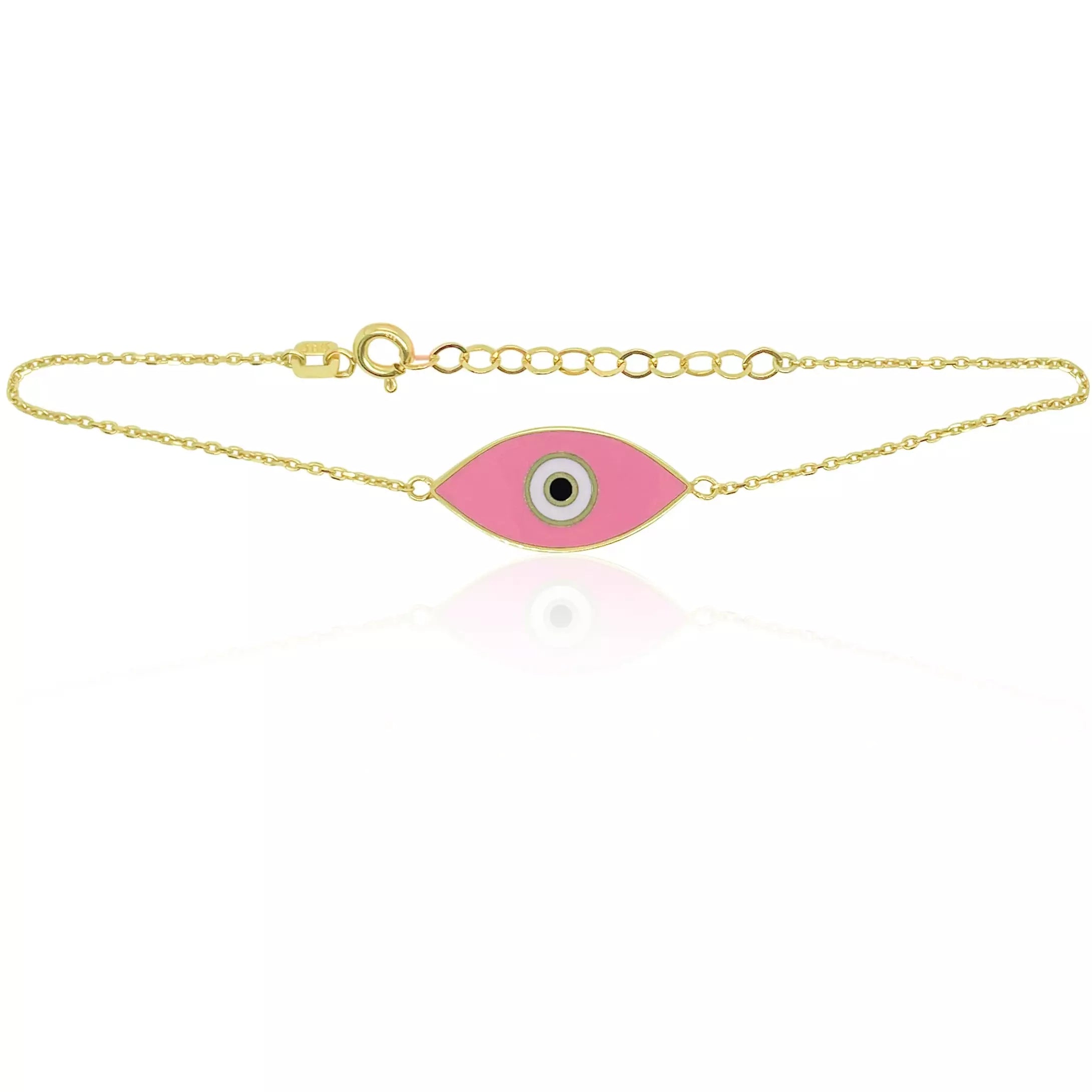 Shop Trending Jewelry With Exclusive Savings Meira T Yellow  Gold Pink  Enamel Evil Eye Bracelet