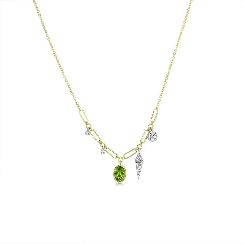 Fine Jewelry, Limited-Time Offers Available Meira T Yellow Gold Peridot Paperclip Necklace