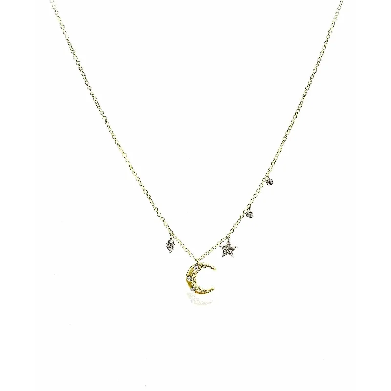 Your Perfect Accessory Now At The Best Price Meira T  Celestial Moon & Star Gold Necklace