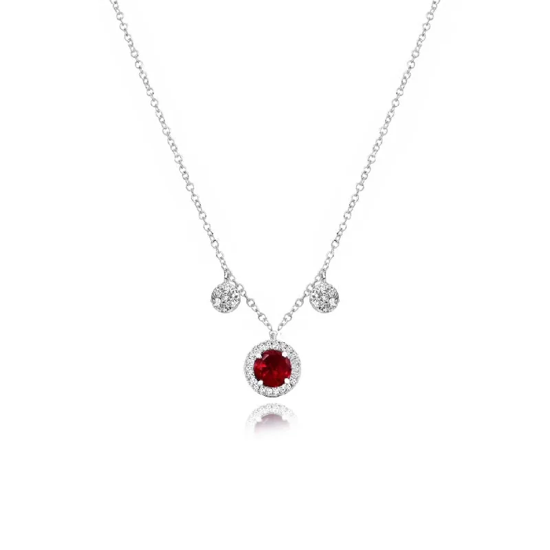 Get The Sparkle You Love At Prices You Adore Meira T Dainty Ruby and Diamonds Necklace