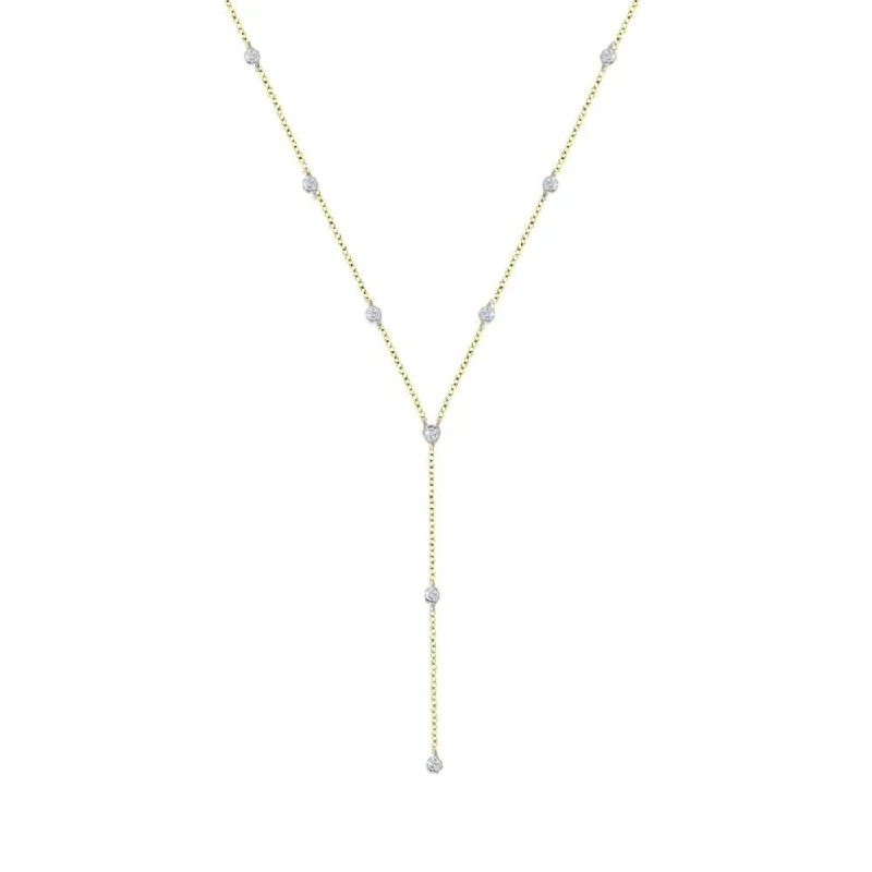 Affordable Elegance – Special Jewelry Sale Now Live Meira T Yellow Gold Diamond Bezel  Y Necklace