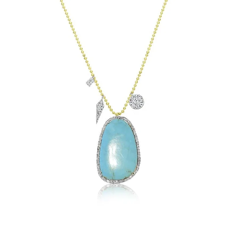 Breathtaking Jewelry, Breathtaking Prices Meira T  Turquoise & Diamond Spot  Necklace