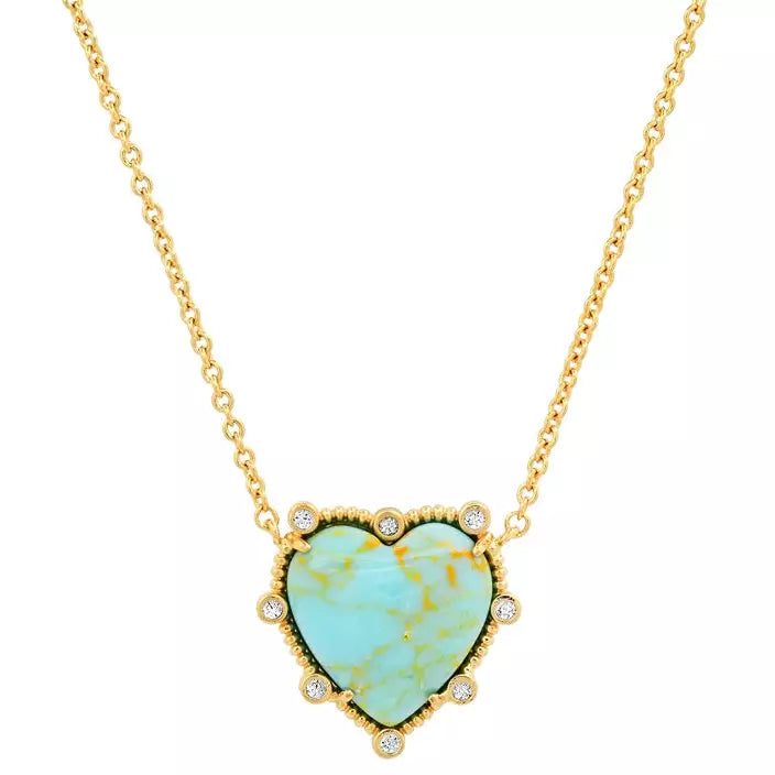 Luxury Meets Affordability – Jewelry Sale Live Now TAI Turquoise Bezel Set with CZ  Necklace