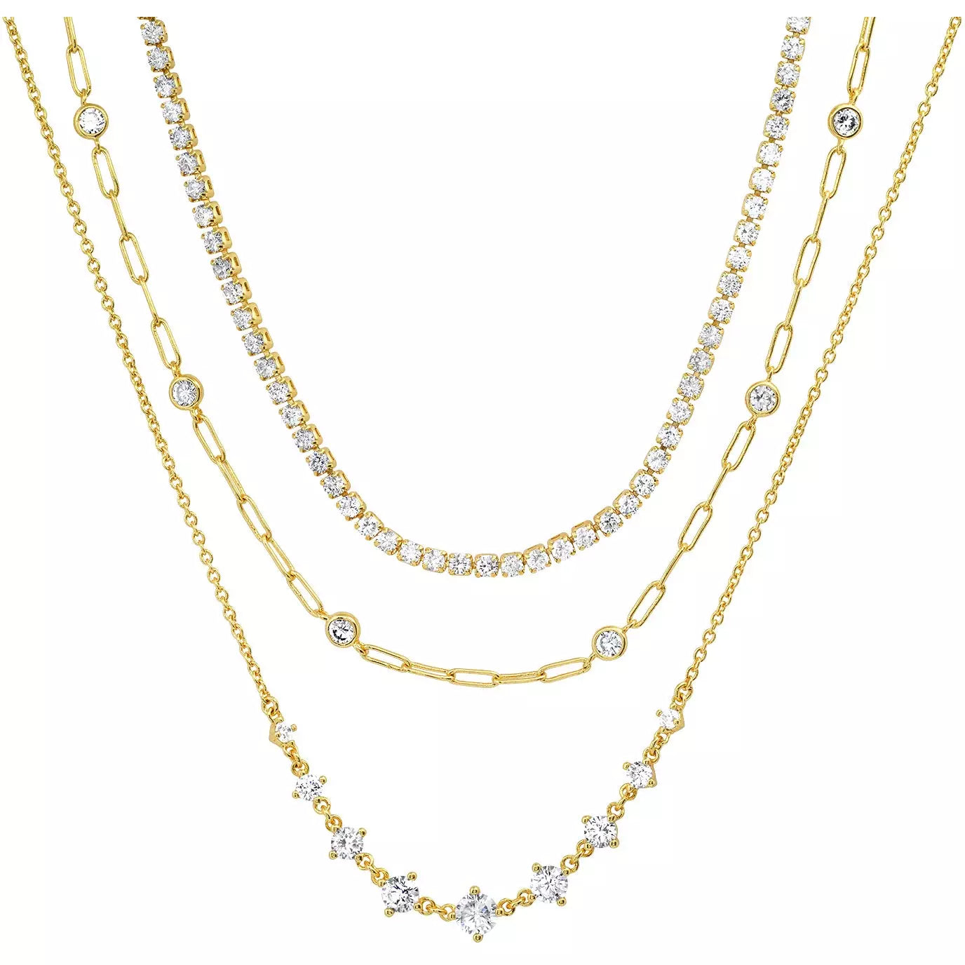 Celebrate Every Occasion With Sparkling Savings TAI Triple Layered CZ Tennis  Necklace