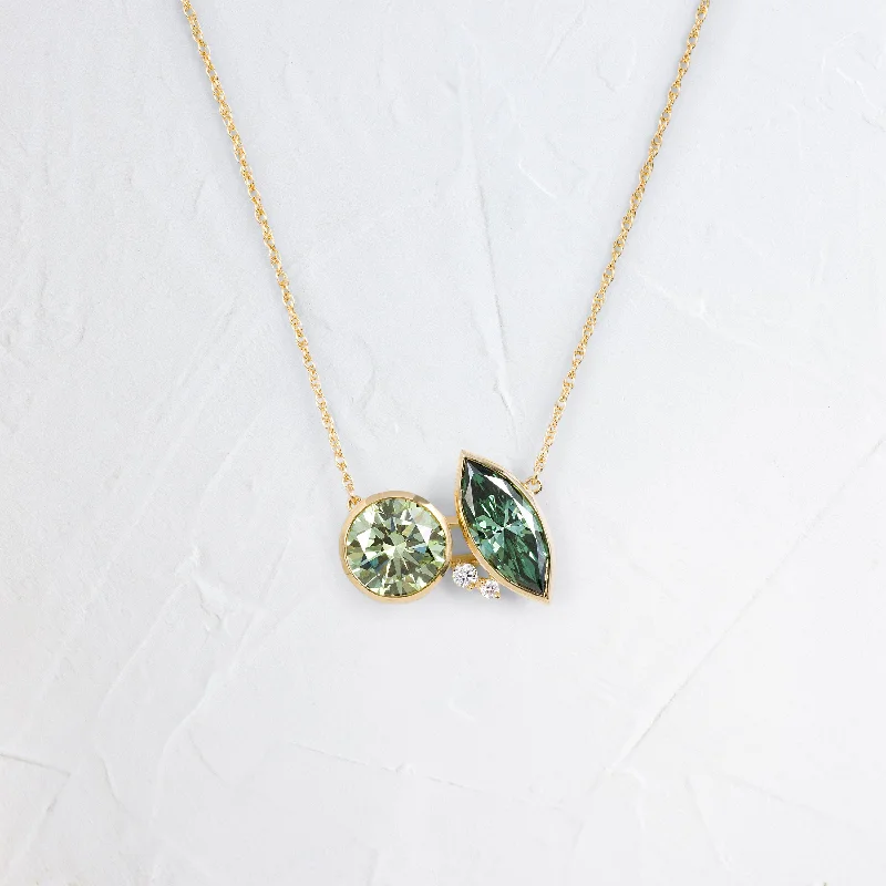 Couplet Necklace, 3.87ctw. Green Diamonds