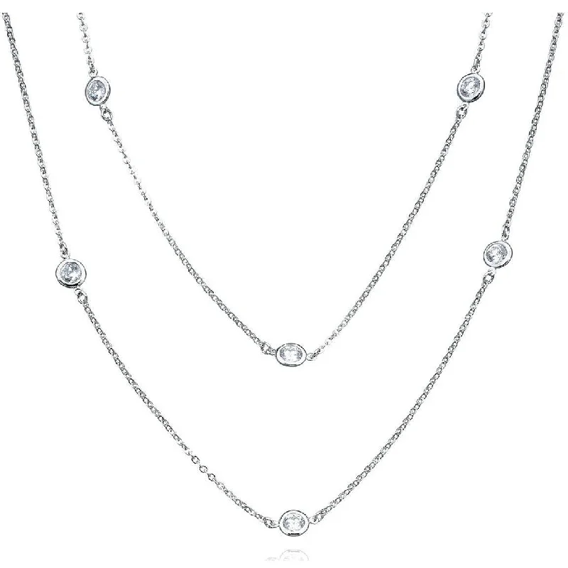Final Call For Exquisite Jewelry At Reduced Rates CRISLU Cubic Zirconia Pure Platinum Finished Necklace - 36"-2mm