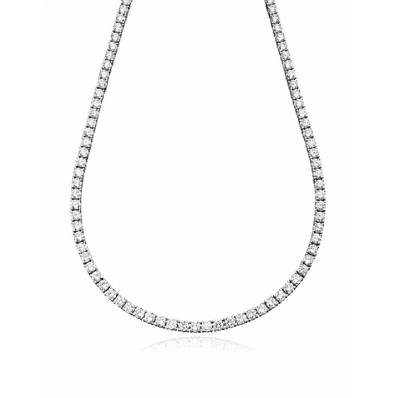 Elegant Rose Gold Jewelry For A Stylish Touch Crislu Cubic Zirconia   Tennis Necklace -  23.35 cttw-16 in