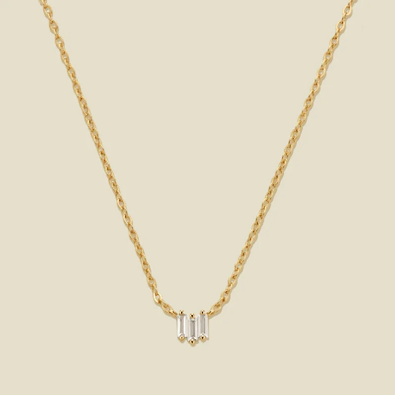 Discounted Jewelry For A Glamorous Look CZ Baguette Necklace