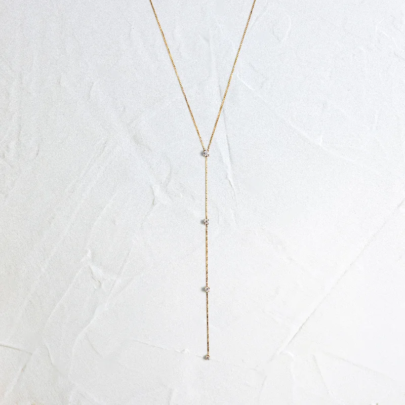 Fashion-Forward Geometric Jewelry For Contemporary Style Diamond Callae Lariat Necklace - In Stock