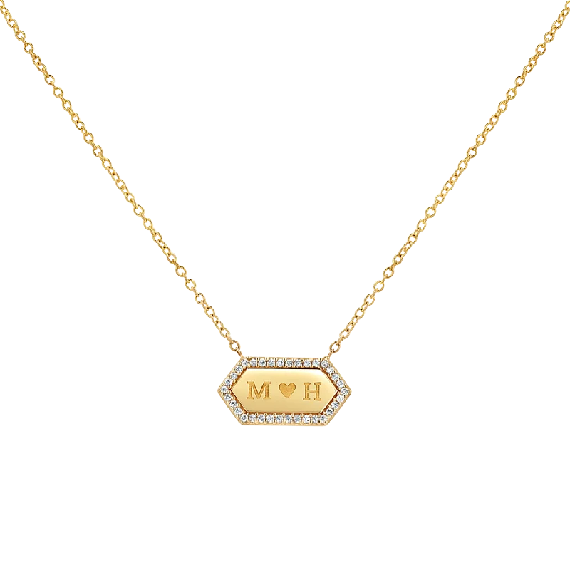 Flash Deals On Fine Jewelry – Shop Before It's Gone Diamond Hex Engravable Tag Necklace