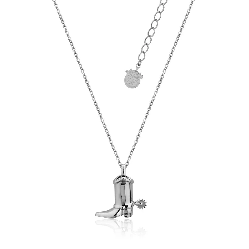 Shop Stylish Jewelry Now And Save Big Disney Pixar Toy Story White Gold Plated Woody Boot Pendant On Chain