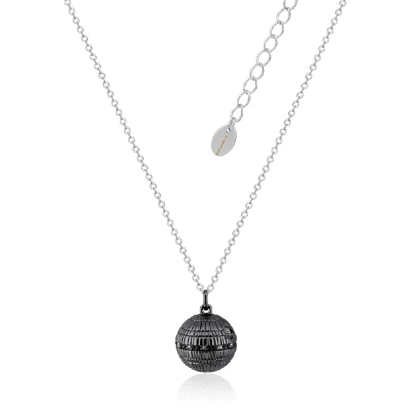 Exclusive Jewelry Offers – Shine For Less Disney Star Wars White Gold and Gunmetal Plated Death Star Pendant On 45+7cm Chain