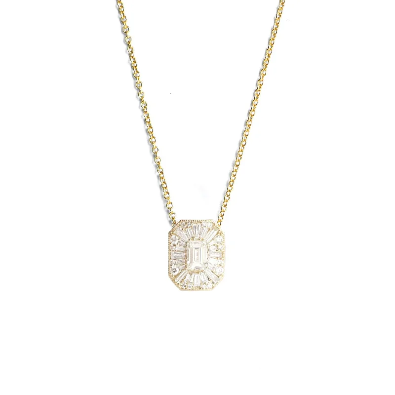 Save On Luxury Jewelry Pieces – Limited-Time Offers Emerald Cut Ballerina Diamond Mosaic Pendant