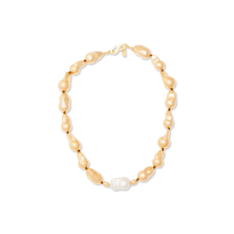 Gold & Baroque Pearl Necklace