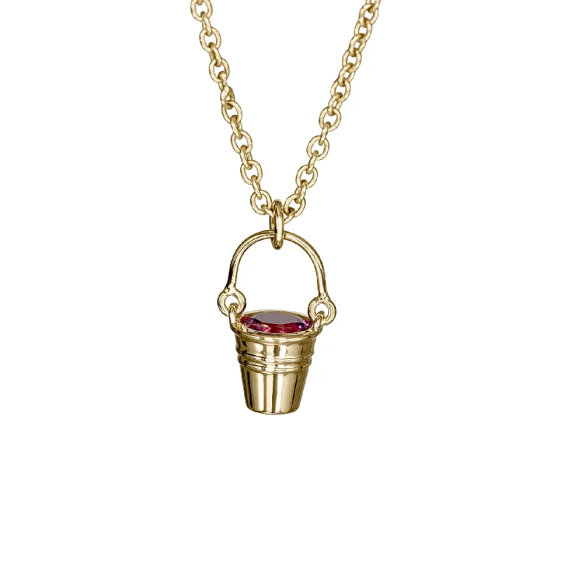 Fashion-Forward Jewelry At Incredible Prices Gold Bucket Pendant Necklace with Sapphire