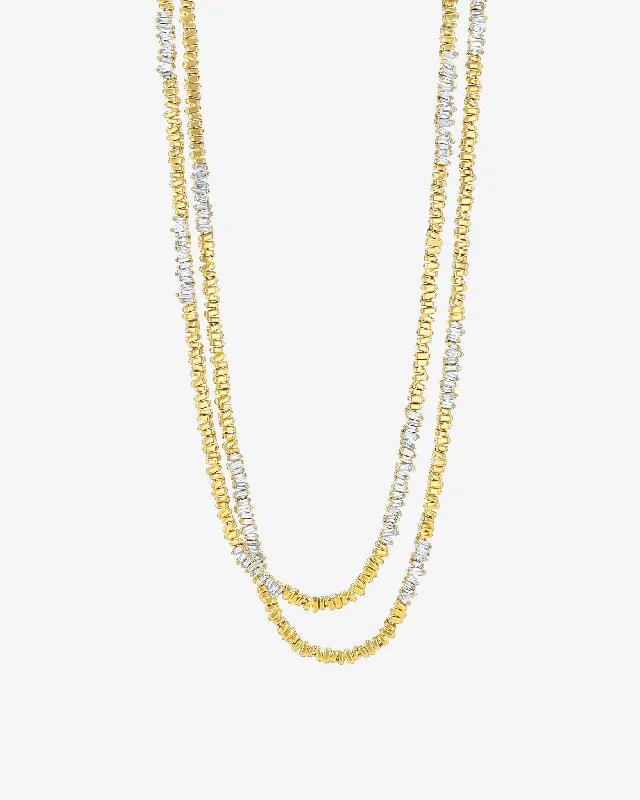 Golden Diamond 60" Inch Tennis Necklace