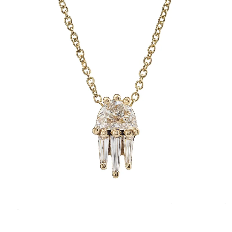 Personalized Jewelry Sale – Unique Pieces At Great Prices Half Moon Diamond and Gold Necklace - The Moon Beam
