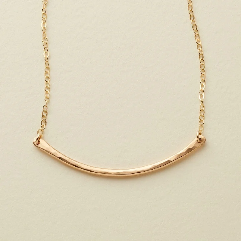 Unique Jewelry Designs Now At Discounted Rates Hammered Crescent Bar Necklace | Final Sale