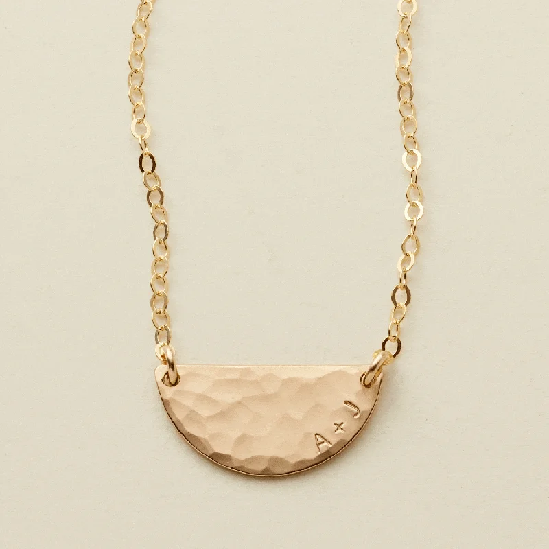 Exclusive Jewelry Sale – Sparkle For Less Hammered Half Moon Disc Necklace