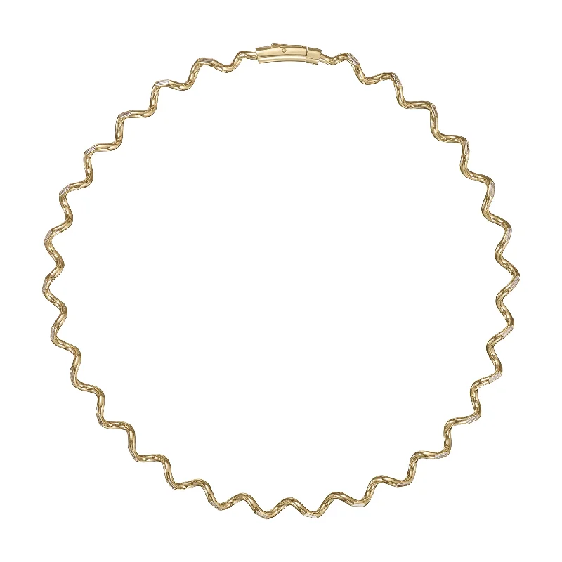 Elevate Your Outfit With Discounted Statement Jewelry Helix Gold & Baguette Diamond Choker