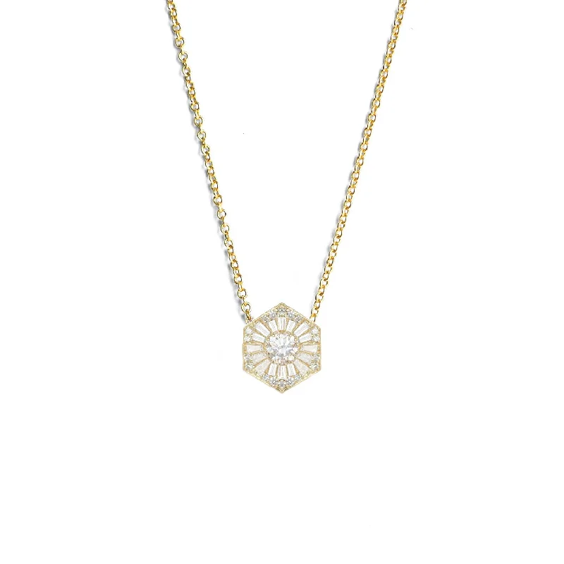 Jewelry Sale – Exclusive Styles At Lower Prices Hexagon Ballerina Round Brilliant Cut Diamond Mosaic Pendant