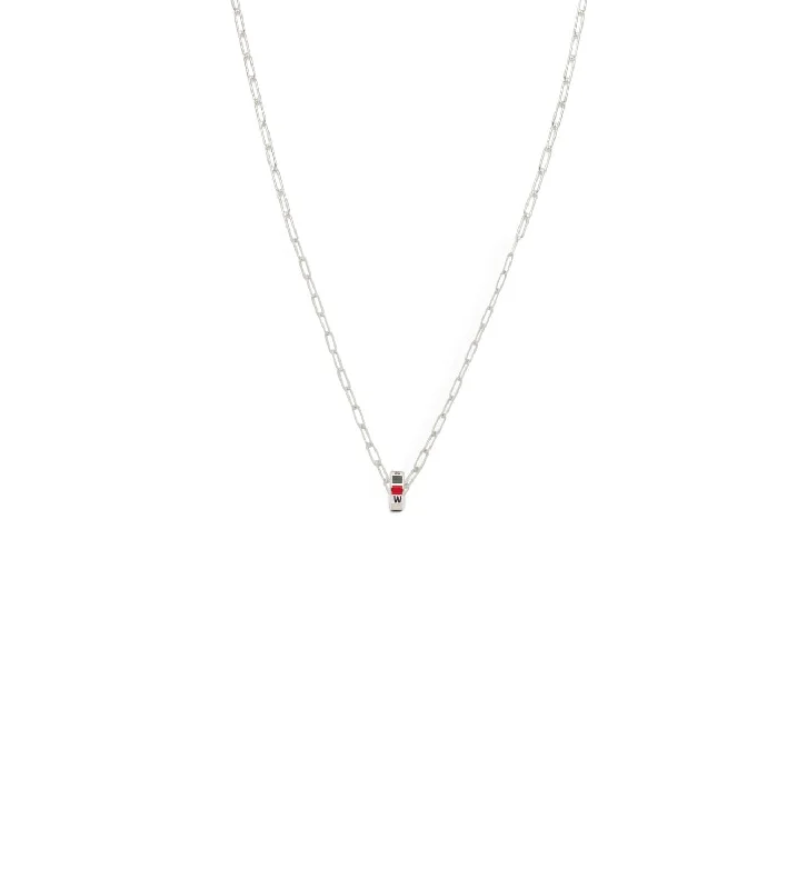 Affordable Glamour – Premium Jewelry For Less Internal Compass : Heart Beat Super Fine Clip Chain Necklace White Gold
