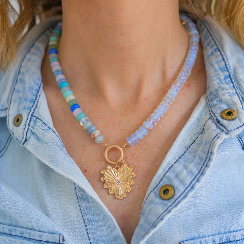 Personalized Jewelry Sale – Unique Gifts At Low Prices Joy Gemstone and Lucky Heart  Necklace